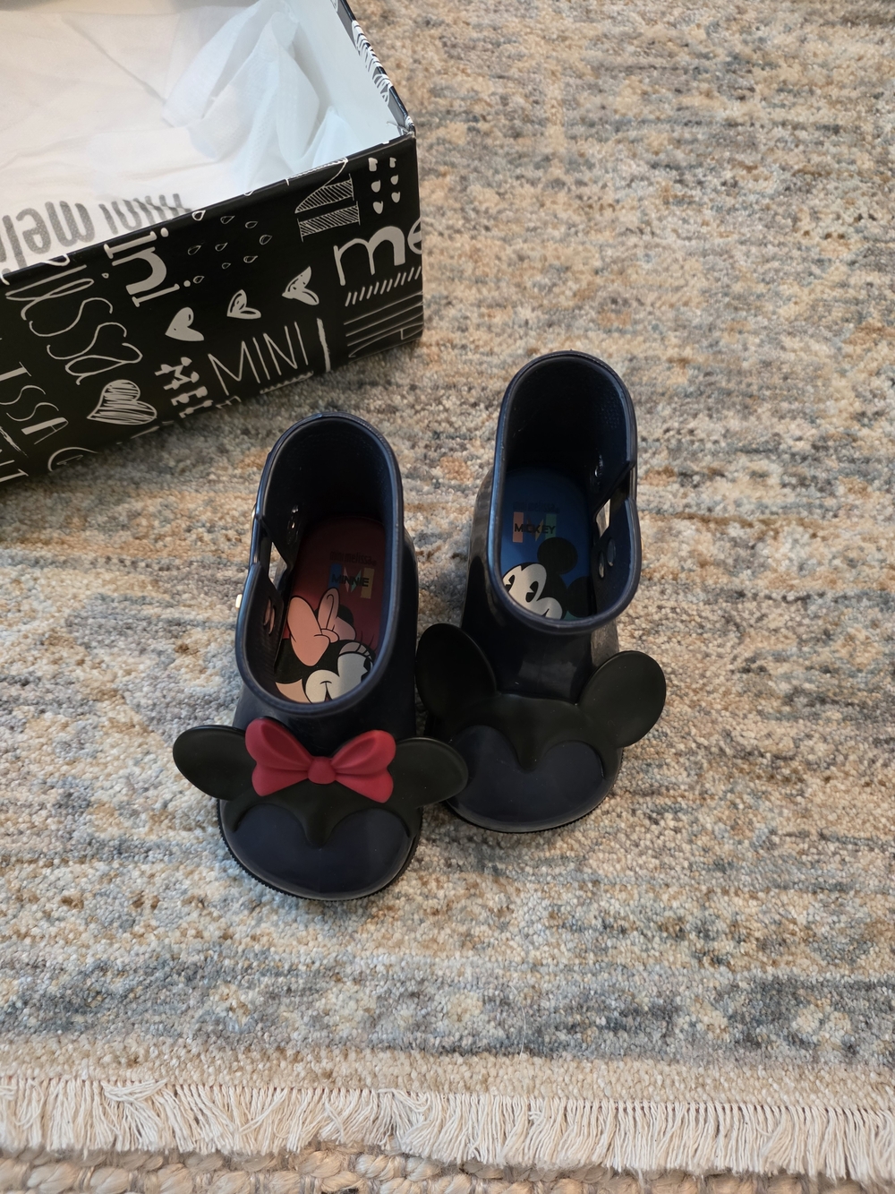 Mini Melissa Mickey And Minnie Mouse Rain Boots